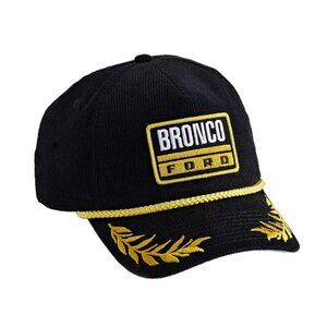 America Needle Ford Bronco Corduroy Rope Adjustable Hat Cap Black Gold OSFM